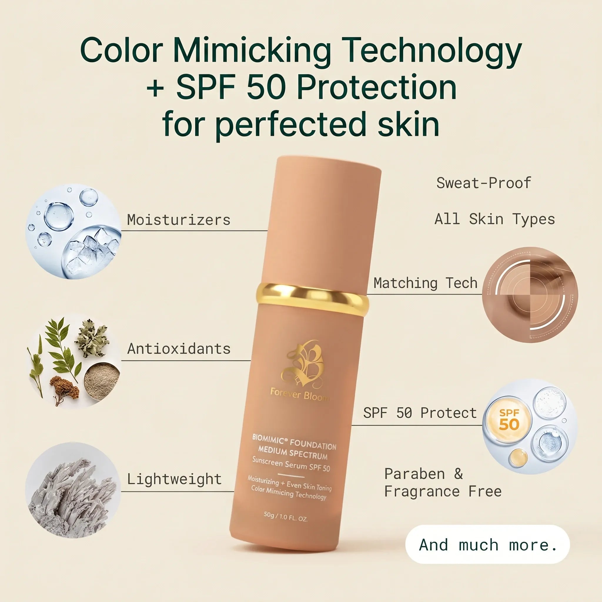Bio Mimic Foundation natural finish on face