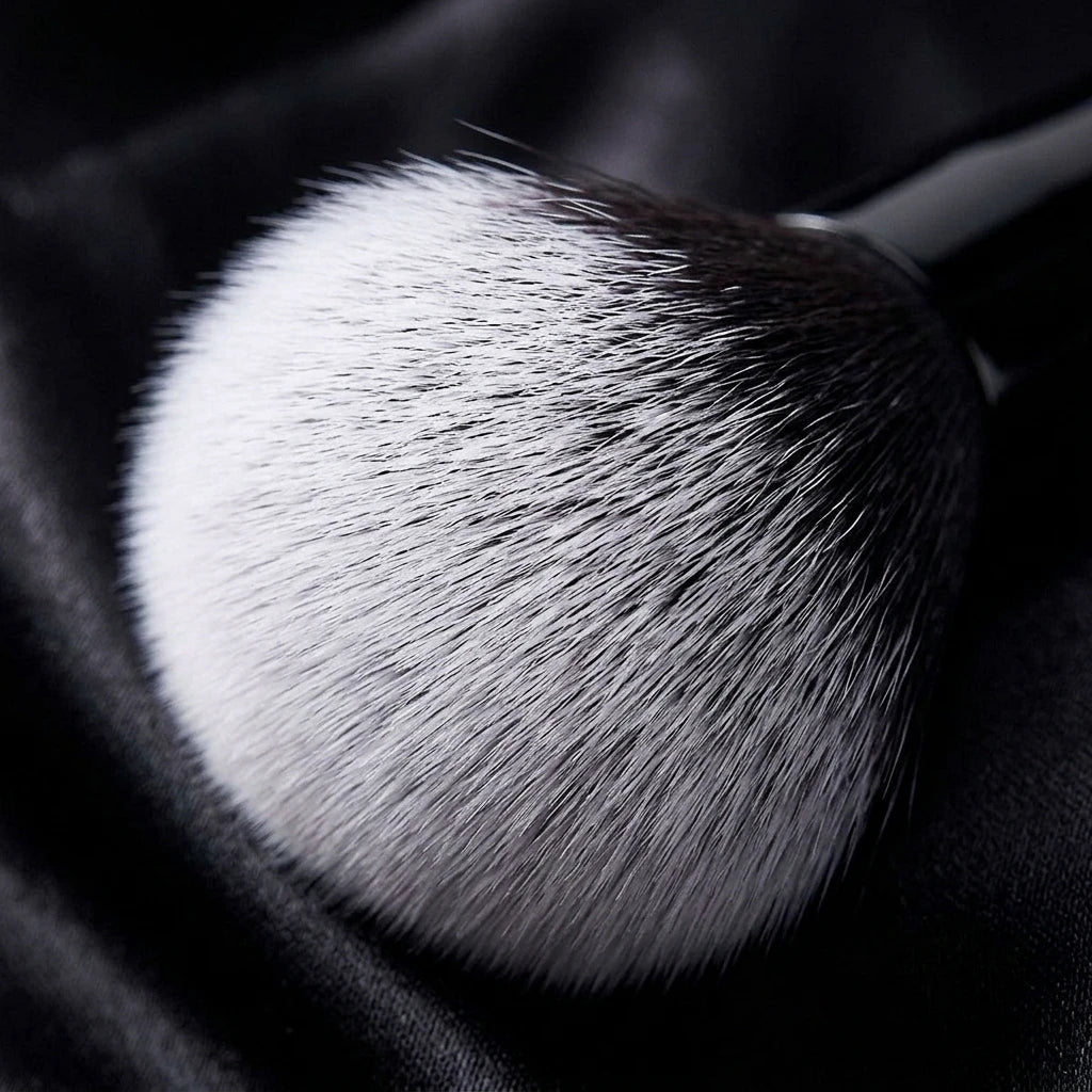 Dual-end brush flat foundation end detail